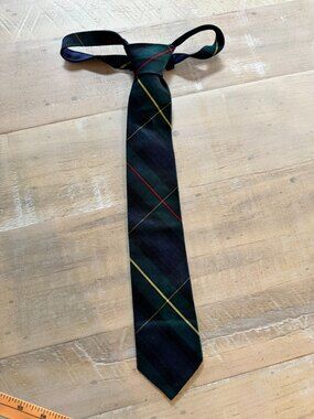 Dee Trim Co. Inc Kids ReadyTie Plaid Tartan Navy Green Red Yellow 16 Inch Length